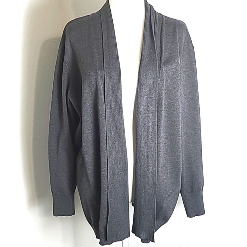 Faded Glory Gray Cardigan Sweater, Size 3X, 22/24W - Picture 2 of 8